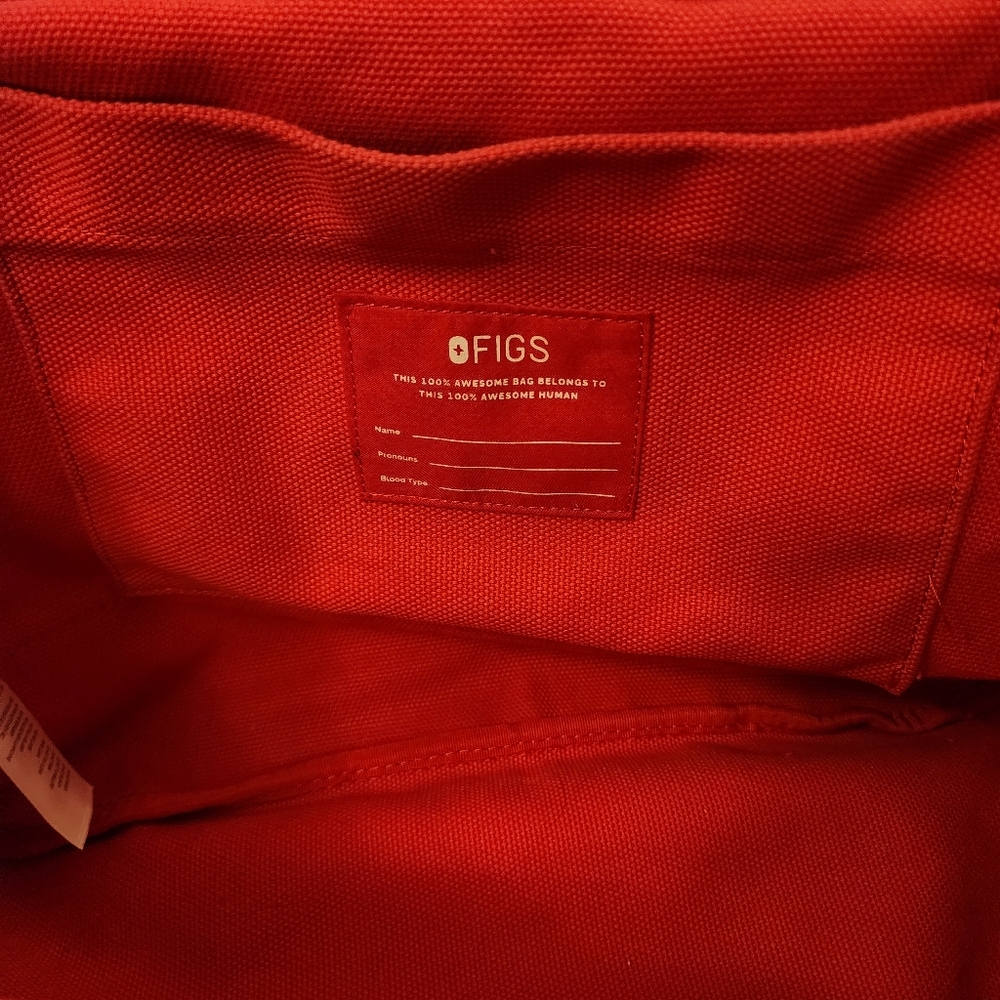 Figs Red Rainbow Caduceus Laminated Large U Tote Bag Pride - Picture 6 of 15